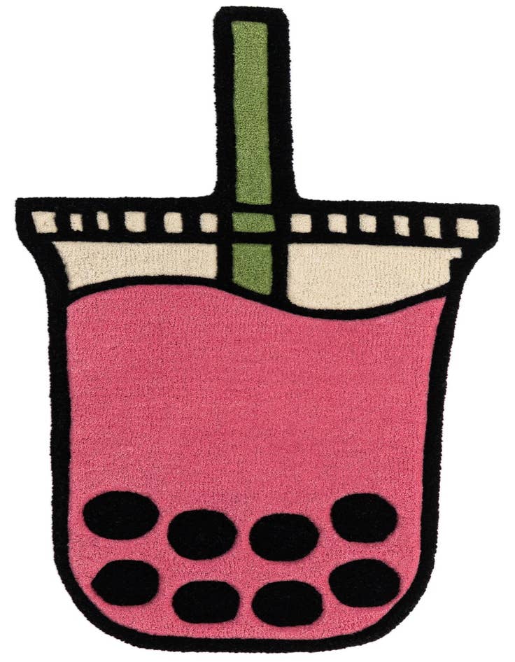 Detail image of 1' 7 x 3' 1 Happy Rugs Boba Tea Wool Freeform
