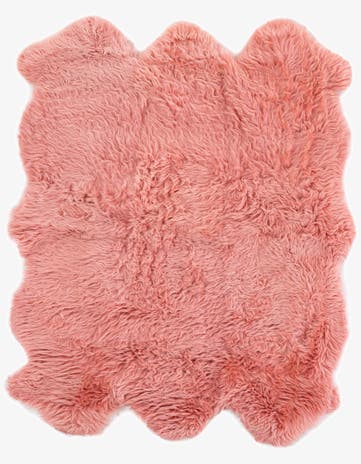 4' 9 x 6' Natural Sheepskin Freeform Rug