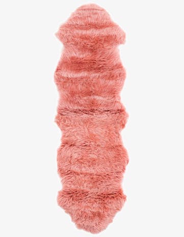 Pink Natural Sheepskin Freeform Rug