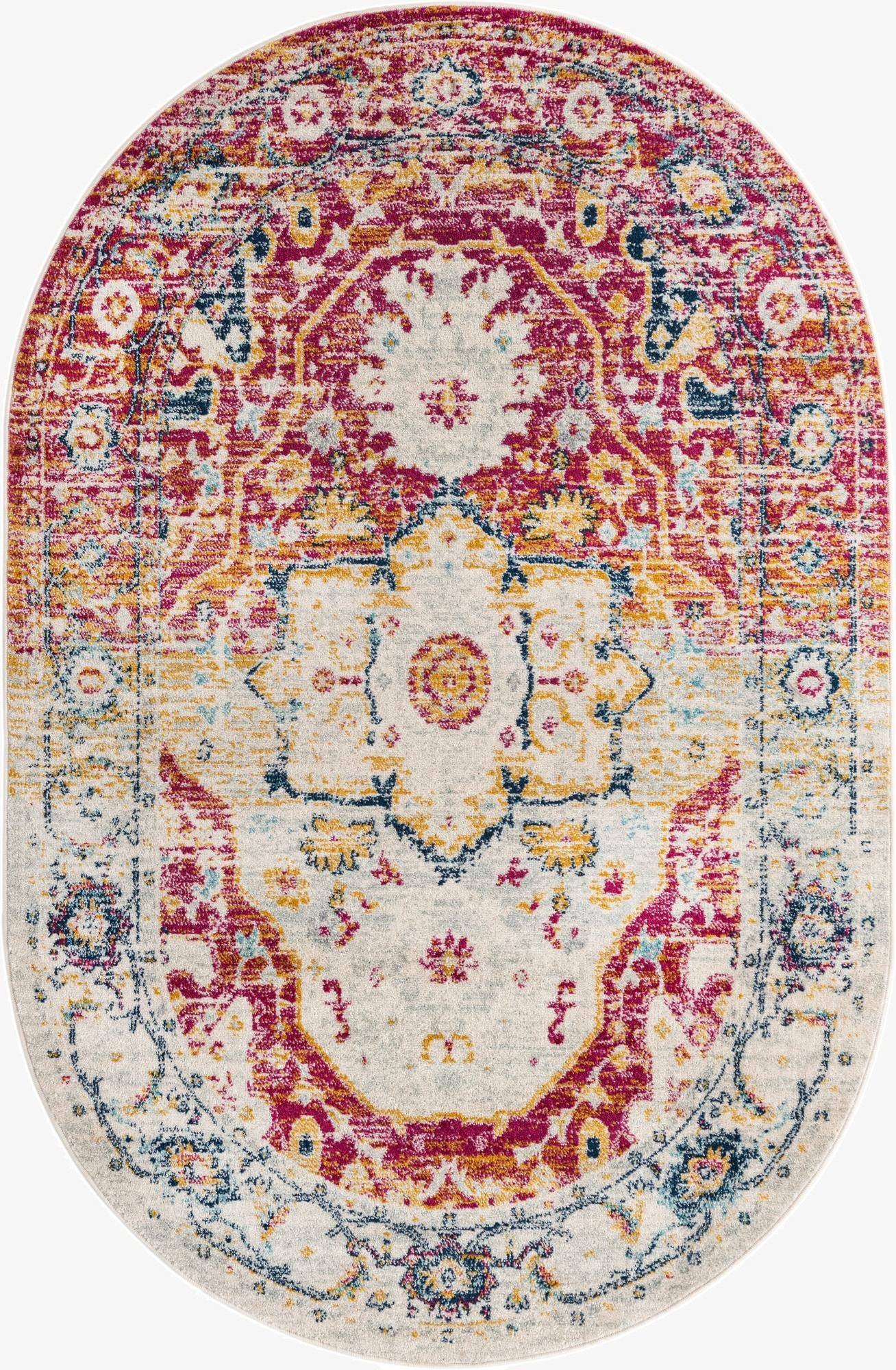 5' 3 x 8' Madeline Vintage Oval Rug