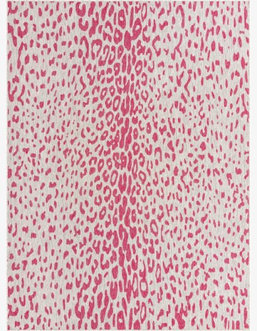 Pink Gray Easy-Clean Safari Indoor / Outdoor Rug