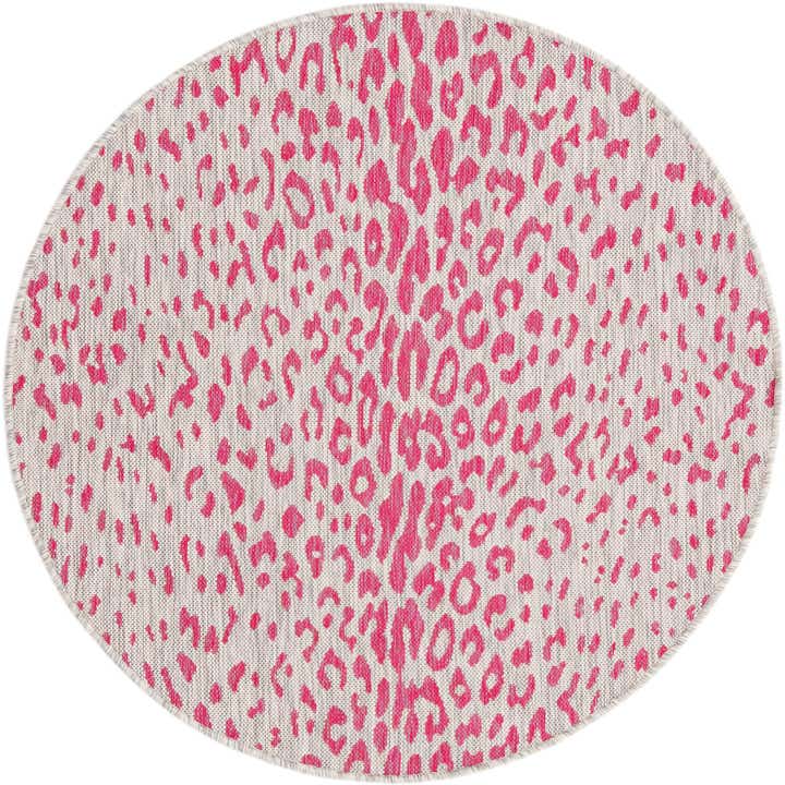 4' x 4' Easy-Clean Safari Indoor / Outdoor Round Rug
