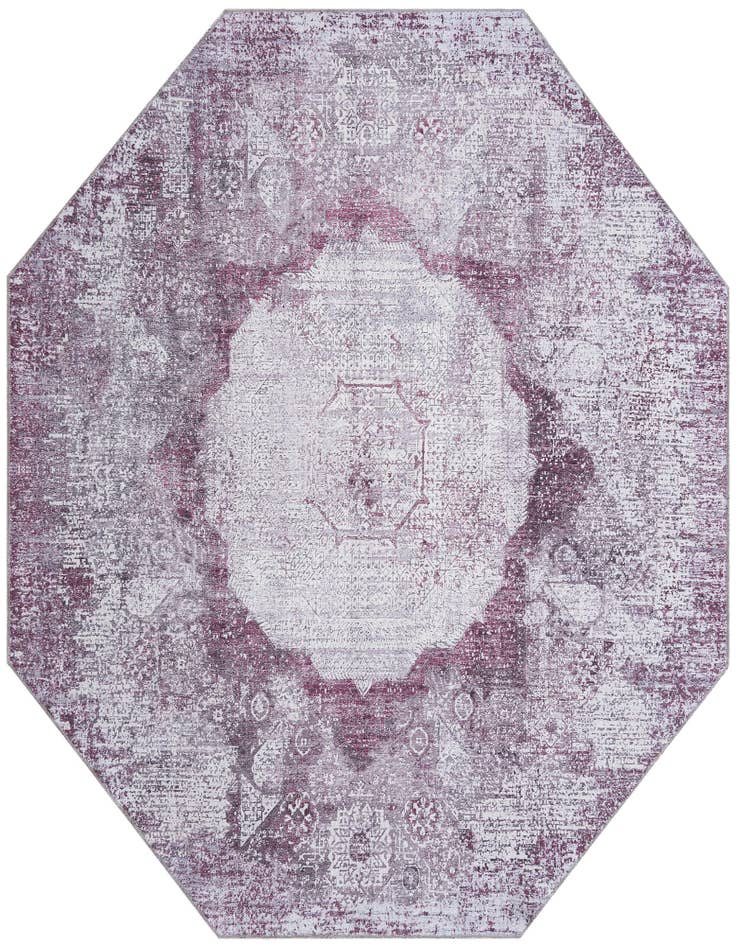 Detail image of 7' 10 x 7' 10 Washable Yara Octagon Rug