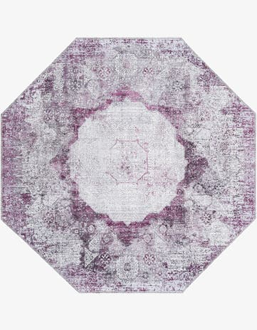 Pink Ivory Washable Yara Octagon Rug