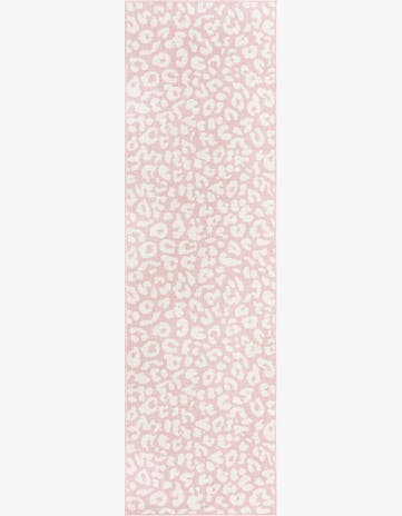 Pink Ivory Easy-Clean Safari Indoor / Outdoor Runner Rug