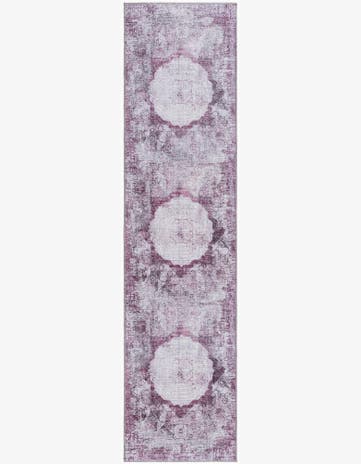 Pink Ivory Washable Yara Runner Rug