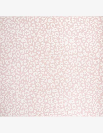Pink Ivory Easy-Clean Safari Indoor / Outdoor Square Rug