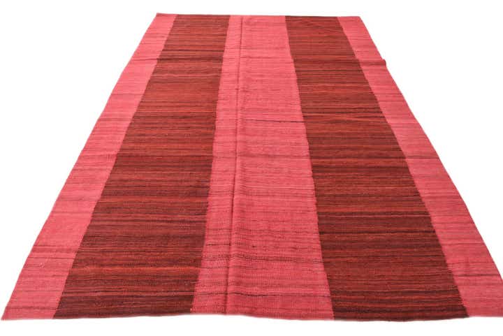 6' 6 x 9' 7 Hand Woven Kilim Modern Wool Rug