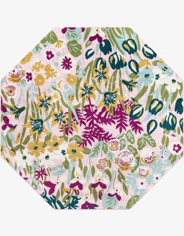 Pink Bloom Octagon Rug