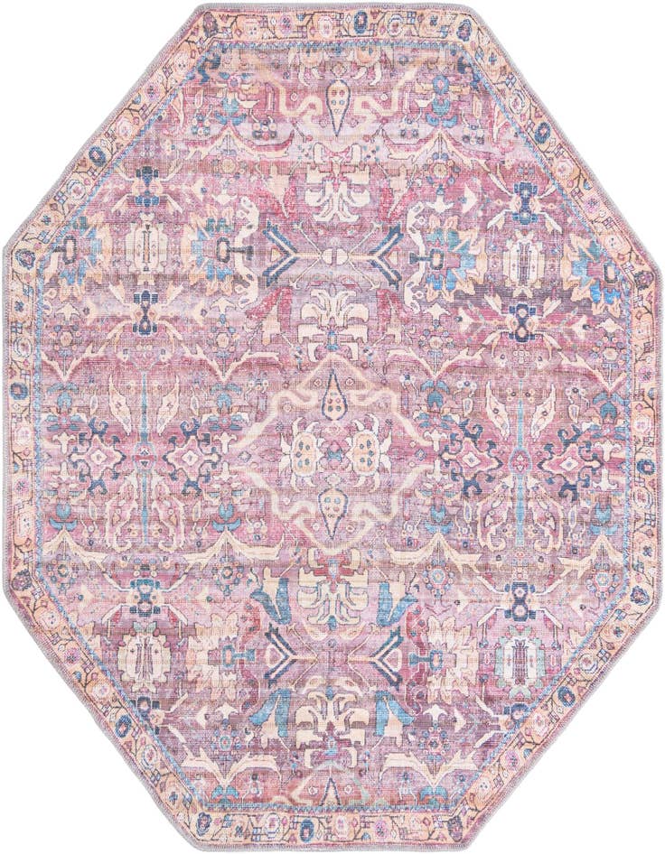 Detail image of 5' 3 x 5' 3 Washable Nostalgia Octagon Rug