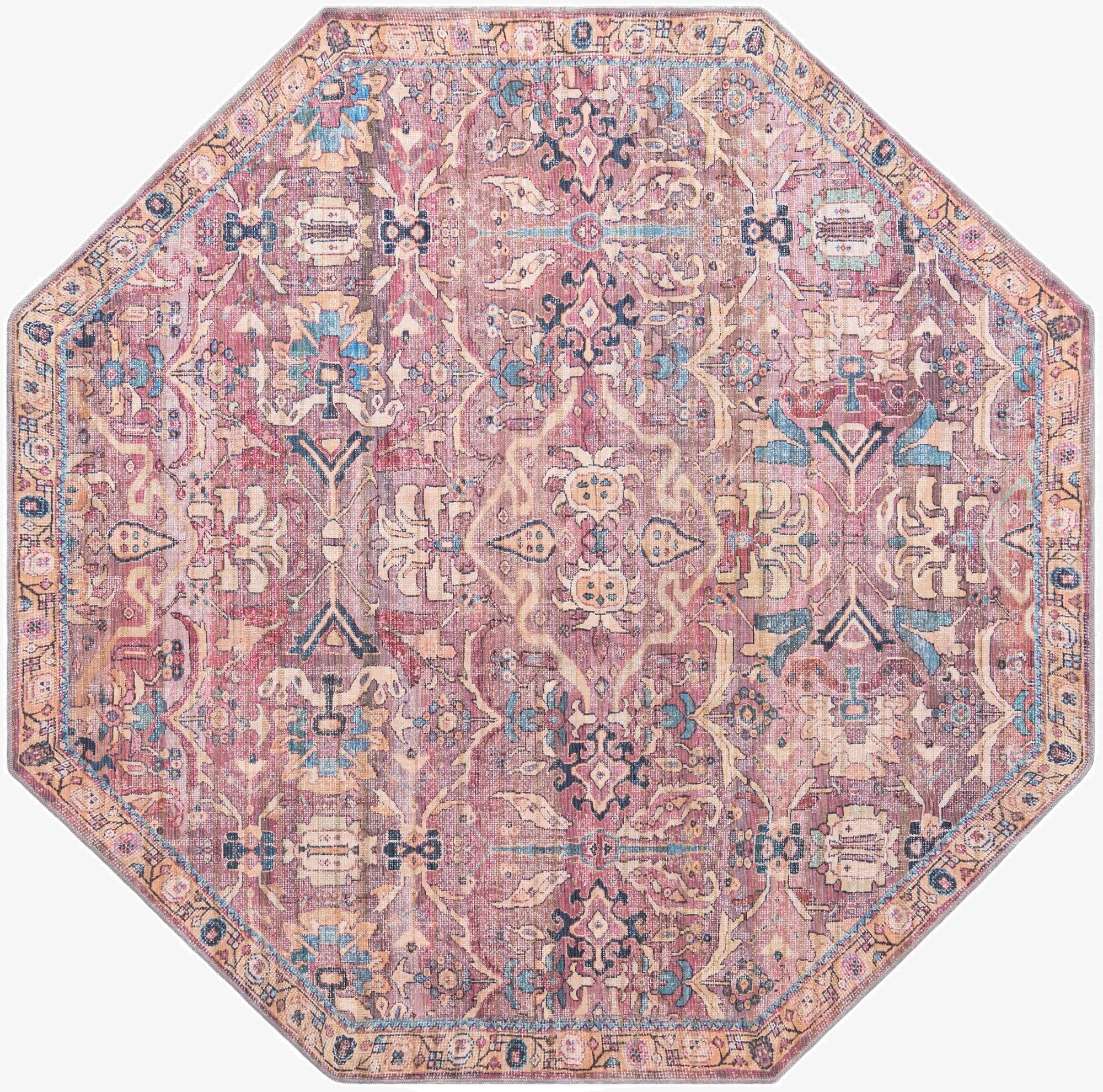 7' 10 x 7' 10  Washable Nostalgia Octagon Rug