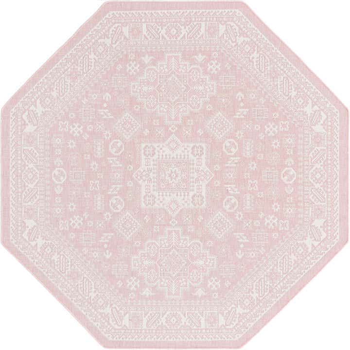 7' 10 x 7' 10 Easy-Clean Aztec Indoor / Outdoor Octagon Rug