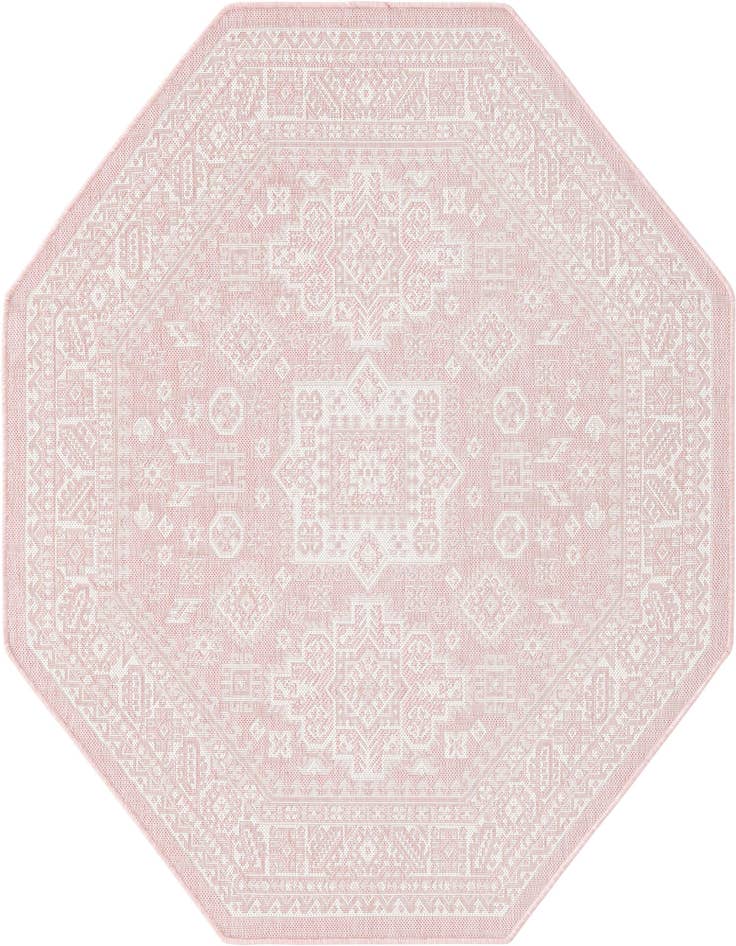 Detail image of 5' 3 x 5' 3 Easy-Clean Aztec Indoor / Outdoor Octagon Rug