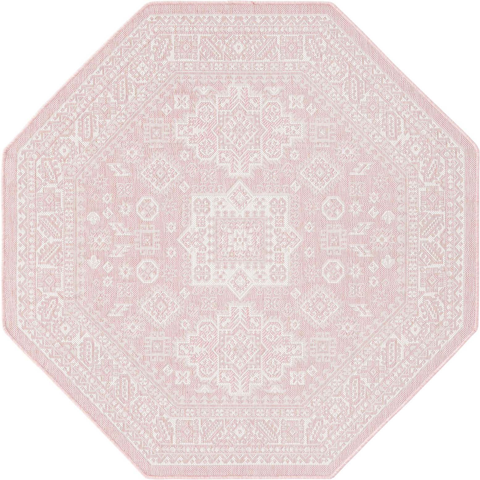 5' 3 x 5' 3 Easy-Clean Aztec Indoor / Outdoor Octagon Rug