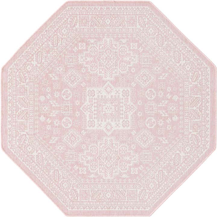 5' 3 x 5' 3 Easy-Clean Aztec Indoor / Outdoor Octagon Rug