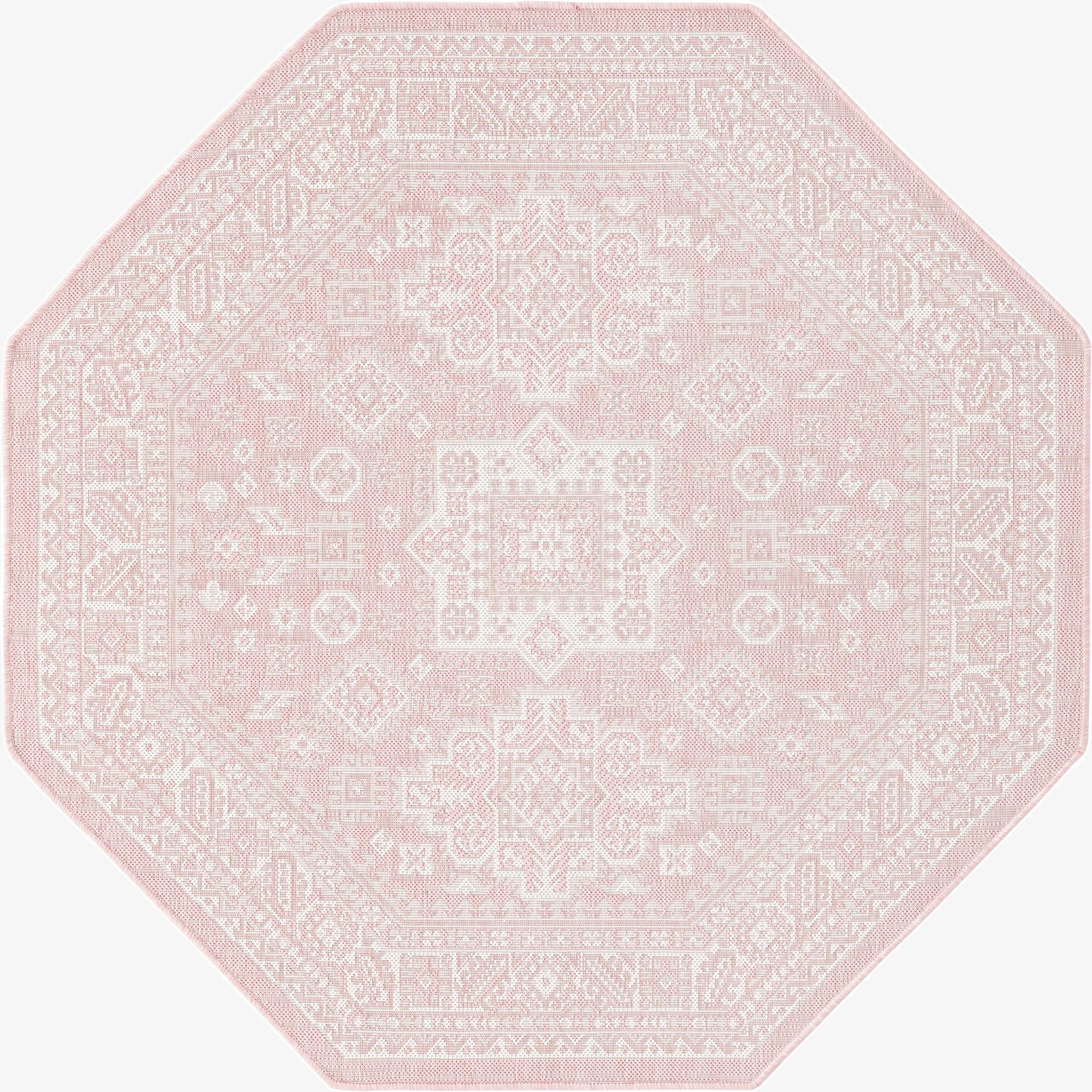 Primary image 5' 3 x 5' 3  Washable Aztec Indoor / Outdoor Octagon Rug