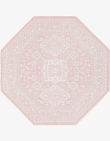 5' 3 x 5' 3 Easy-Clean Aztec Indoor / Outdoor Octagon Rug