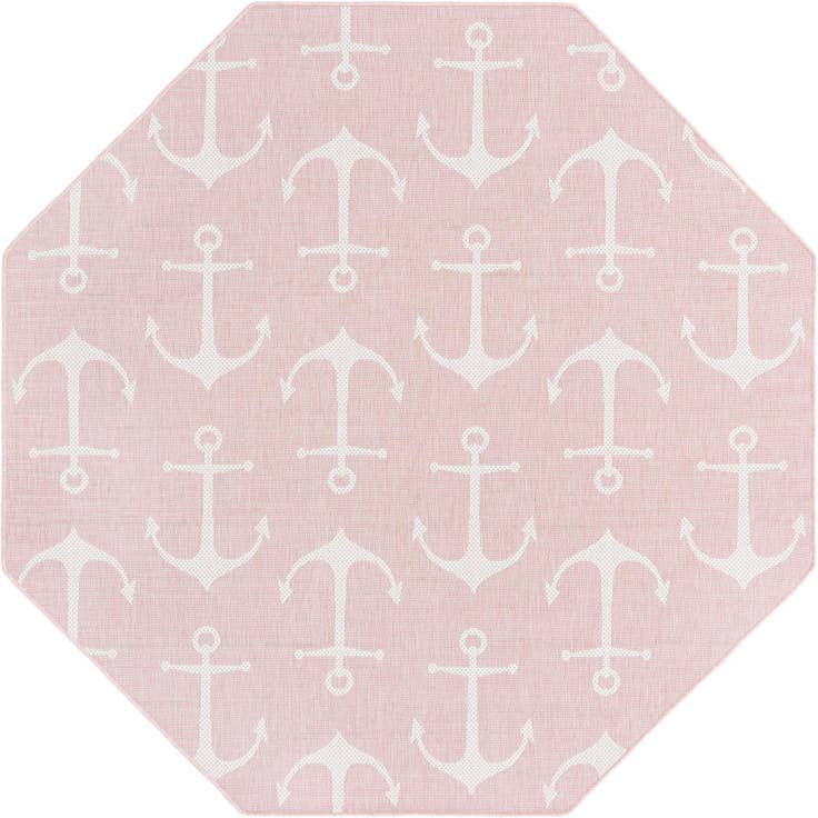 Detail image of 7' 10 x 7' 10 Easy-Clean Coastal Indoor / Outdoor Octagon Rug
