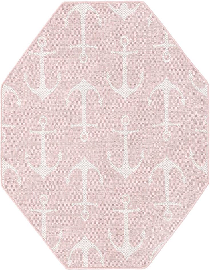 Detail image of 5' 3 x 5' 3 Easy-Clean Coastal Indoor / Outdoor Octagon Rug
