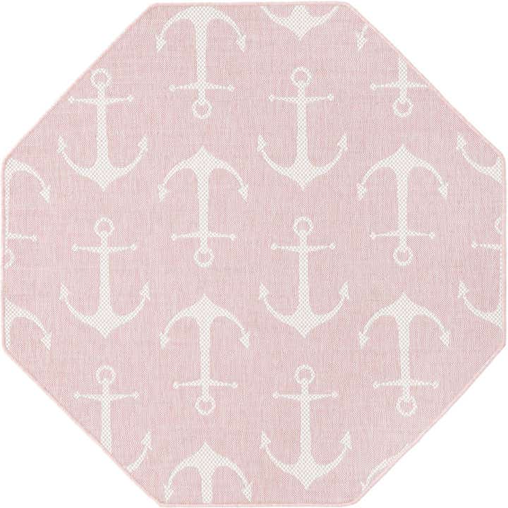 5' 3 x 5' 3 Easy-Clean Coastal Indoor / Outdoor Octagon Rug