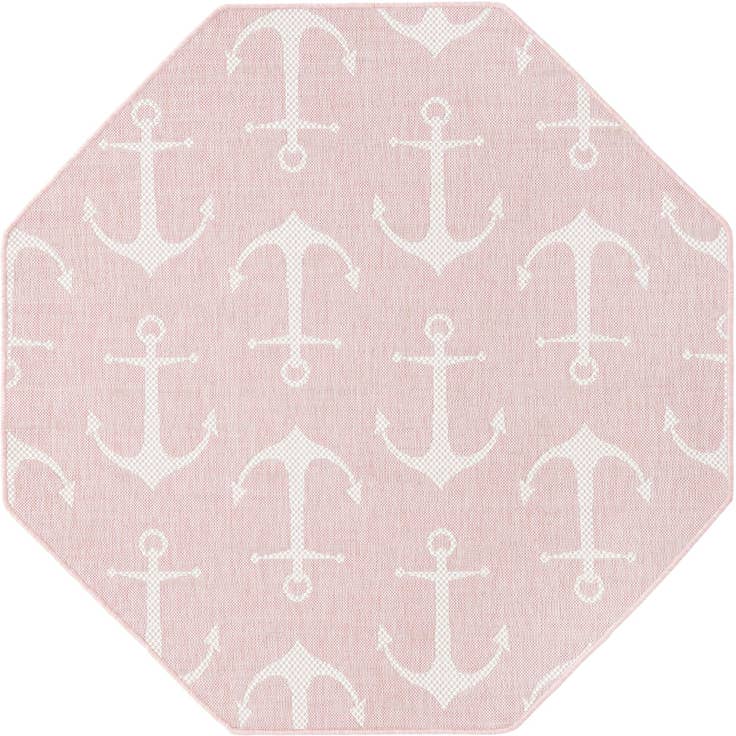 Detail image of 5' 3 x 5' 3 Easy-Clean Coastal Indoor / Outdoor Octagon Rug