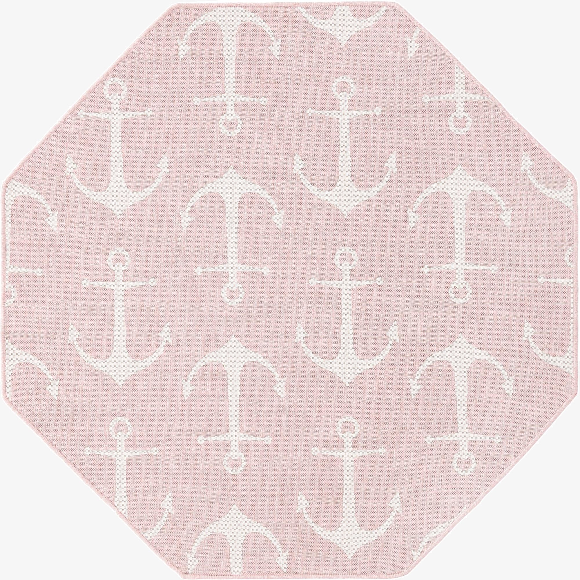 5' 3 x 5' 3  Washable Coastal Indoor / Outdoor Octagon Rug