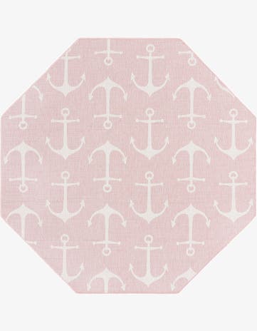 7' 10 x 7' 10 Easy-Clean Coastal Indoor / Outdoor Octagon Rug