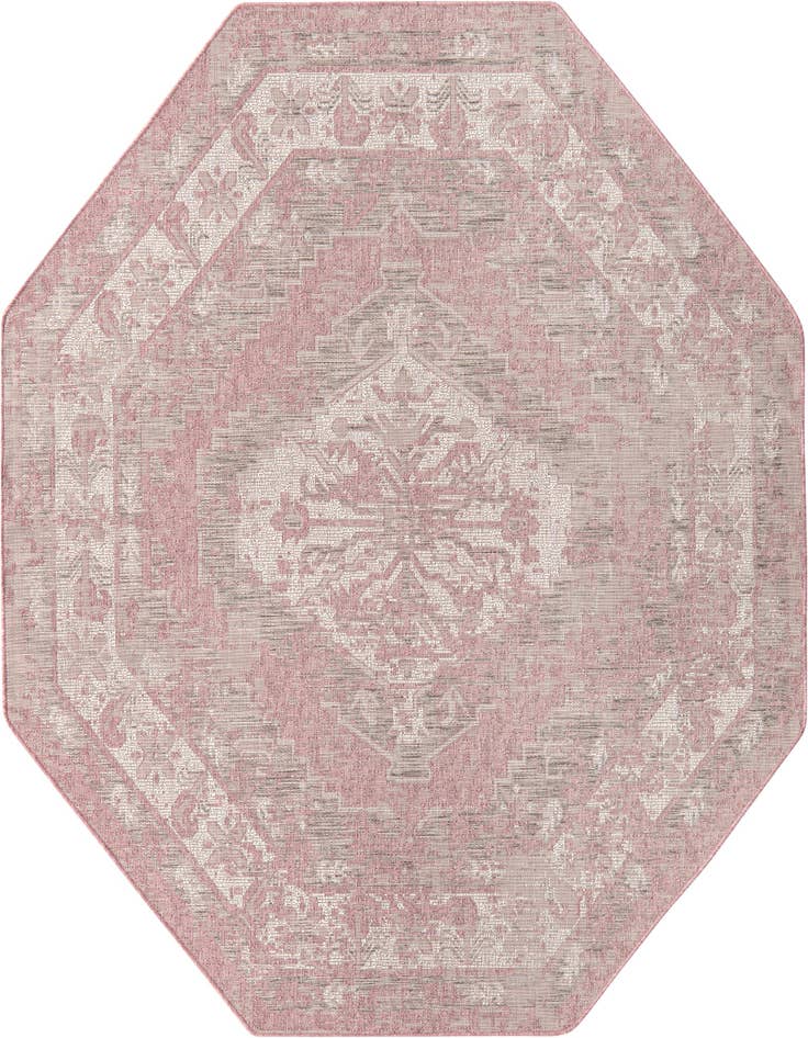 Detail image of 7' 10 x 7' 10 Easy-Clean Traditional Indoor / Outdoor Octagon Rug