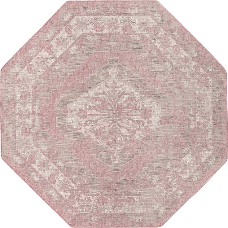 Detail image of 7' 10 x 7' 10 Easy-Clean Traditional Indoor / Outdoor Octagon Rug