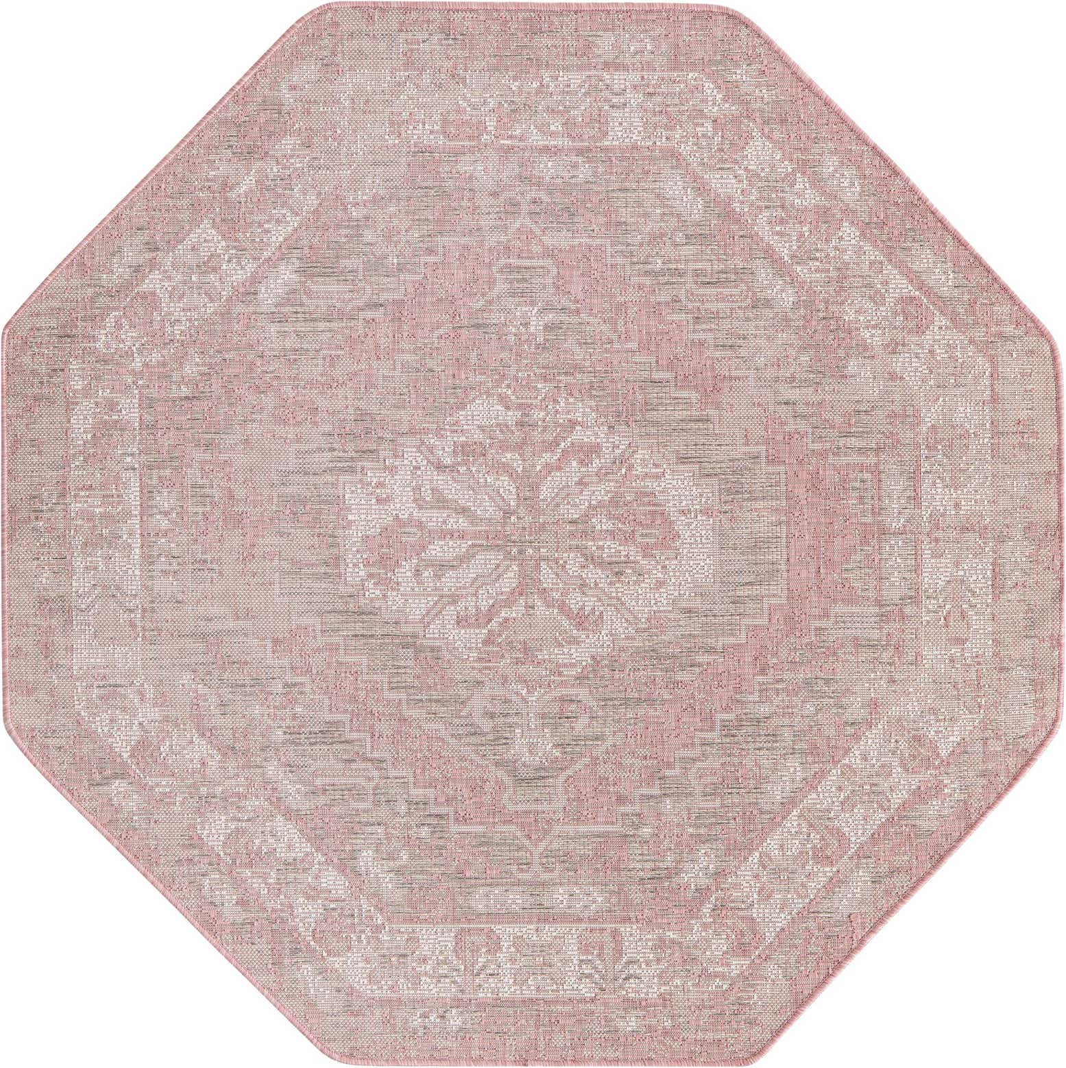 5' 3 x 5' 3 Easy-Clean Traditional Indoor / Outdoor Octagon Rug