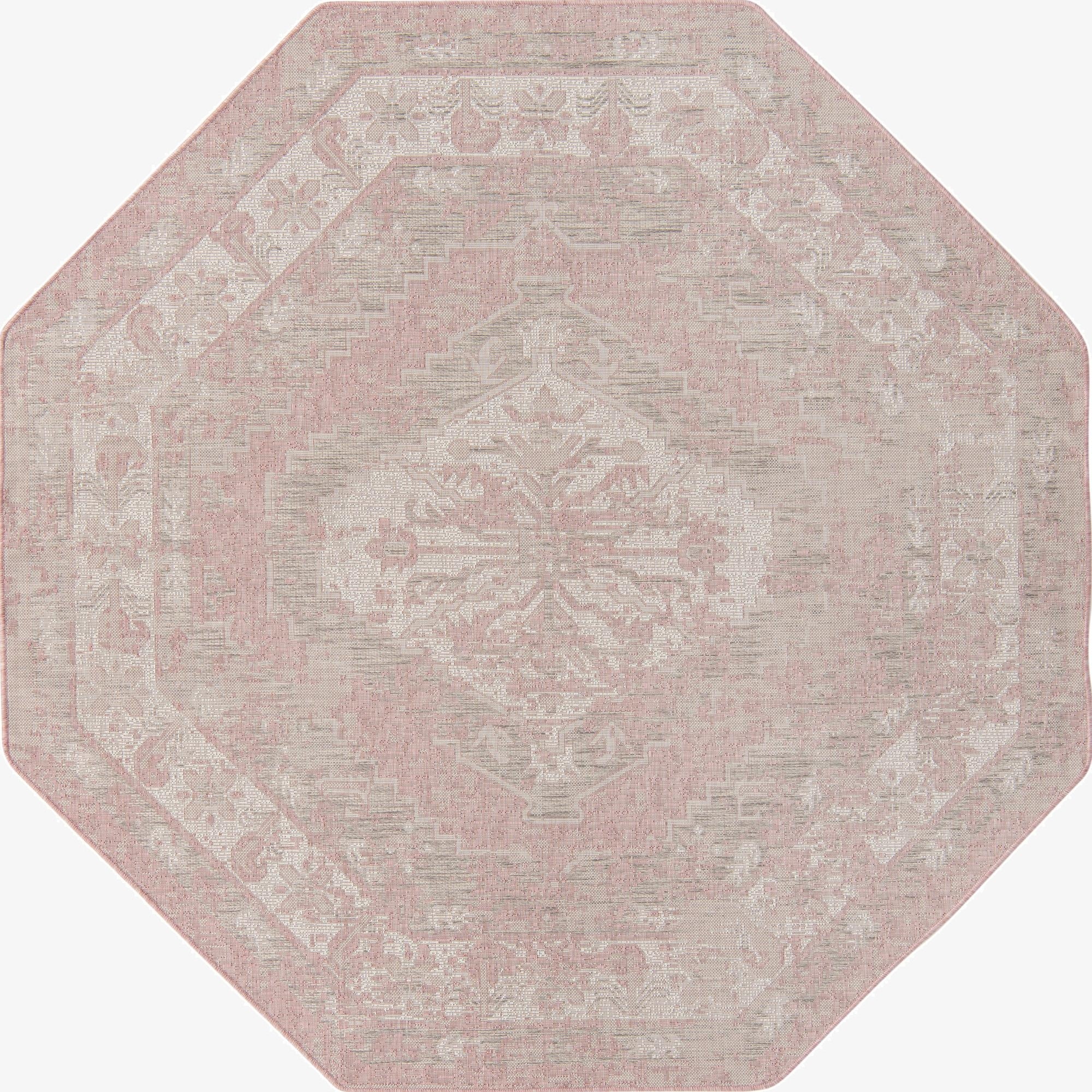 Primary image 7' 10 x 7' 10  Washable Traditional Indoor / Outdoor Octagon Rug