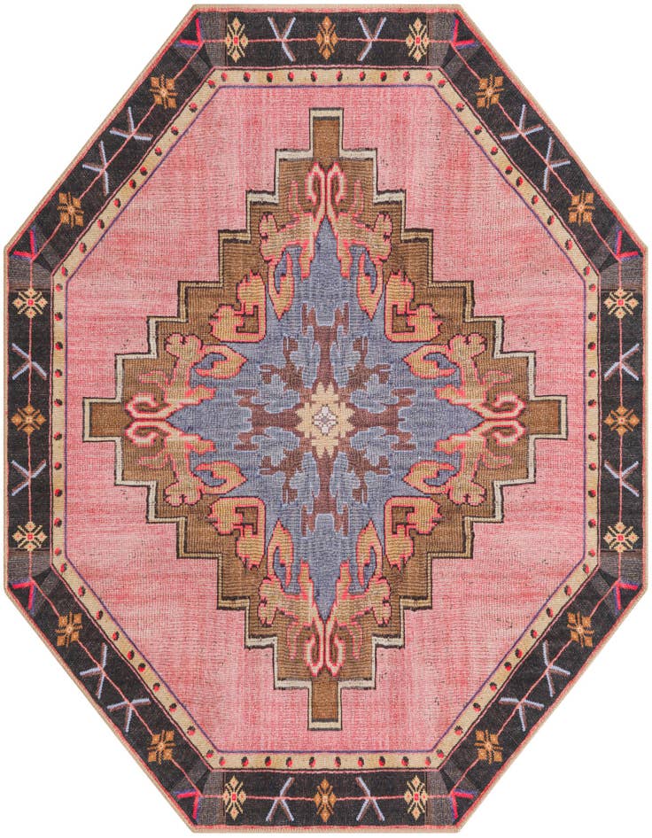 Detail image of 5' x 5' Washable Timeless Octagon Rug