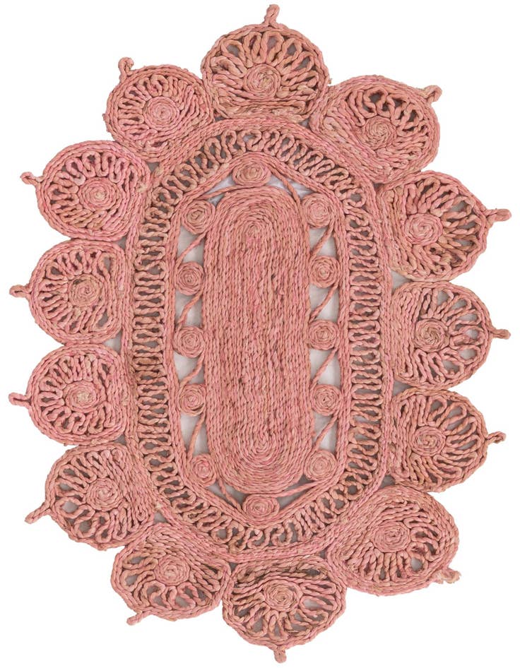 Detail image of 2' x 3' 1  Hand Braided Jute Oval Rug