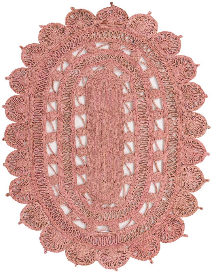 Detail image of 4' 1 x 6' 1  Hand Braided Jute Oval Rug