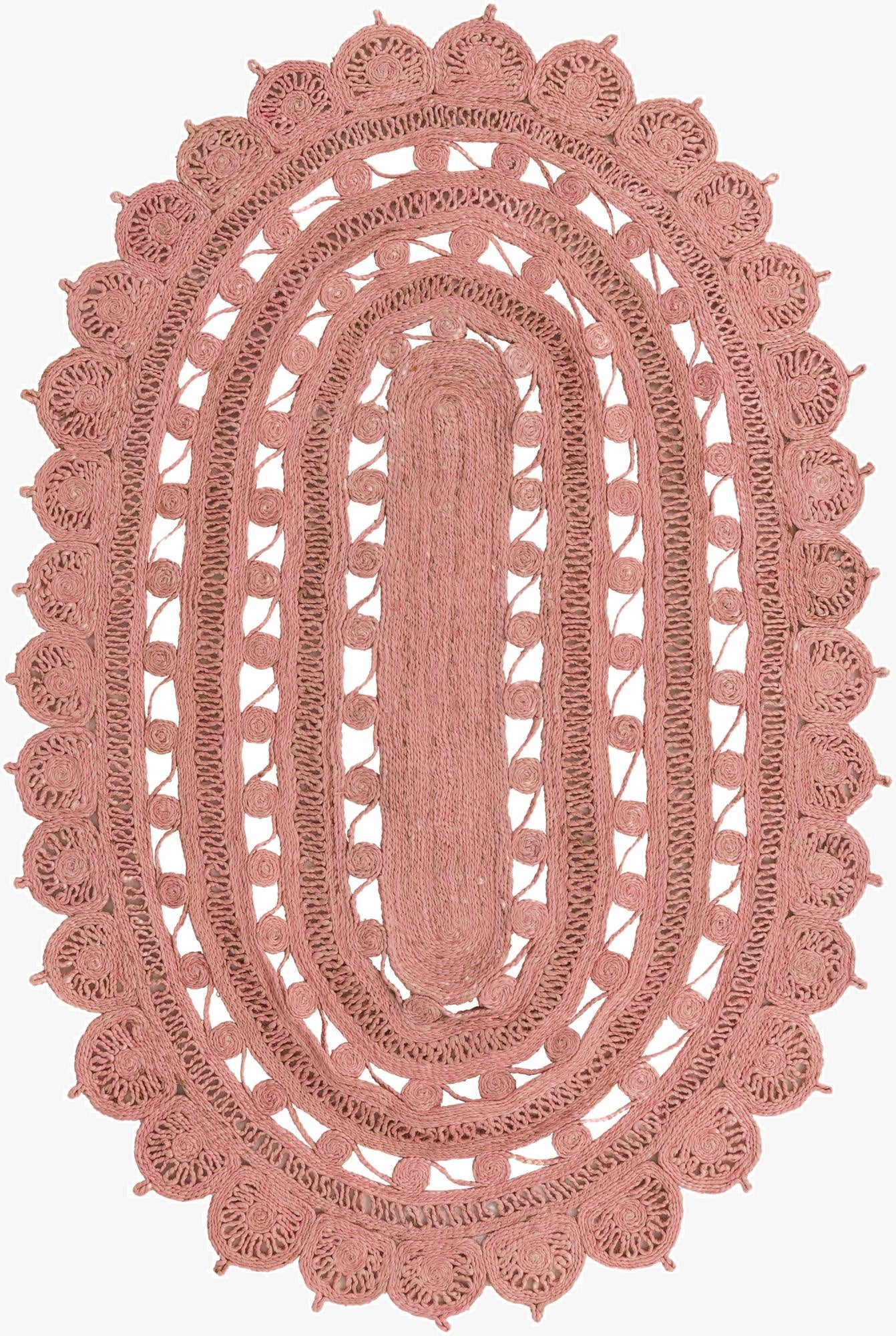 Primary image 5' 1 x 8'  Hand Braided Jute Oval Rug
