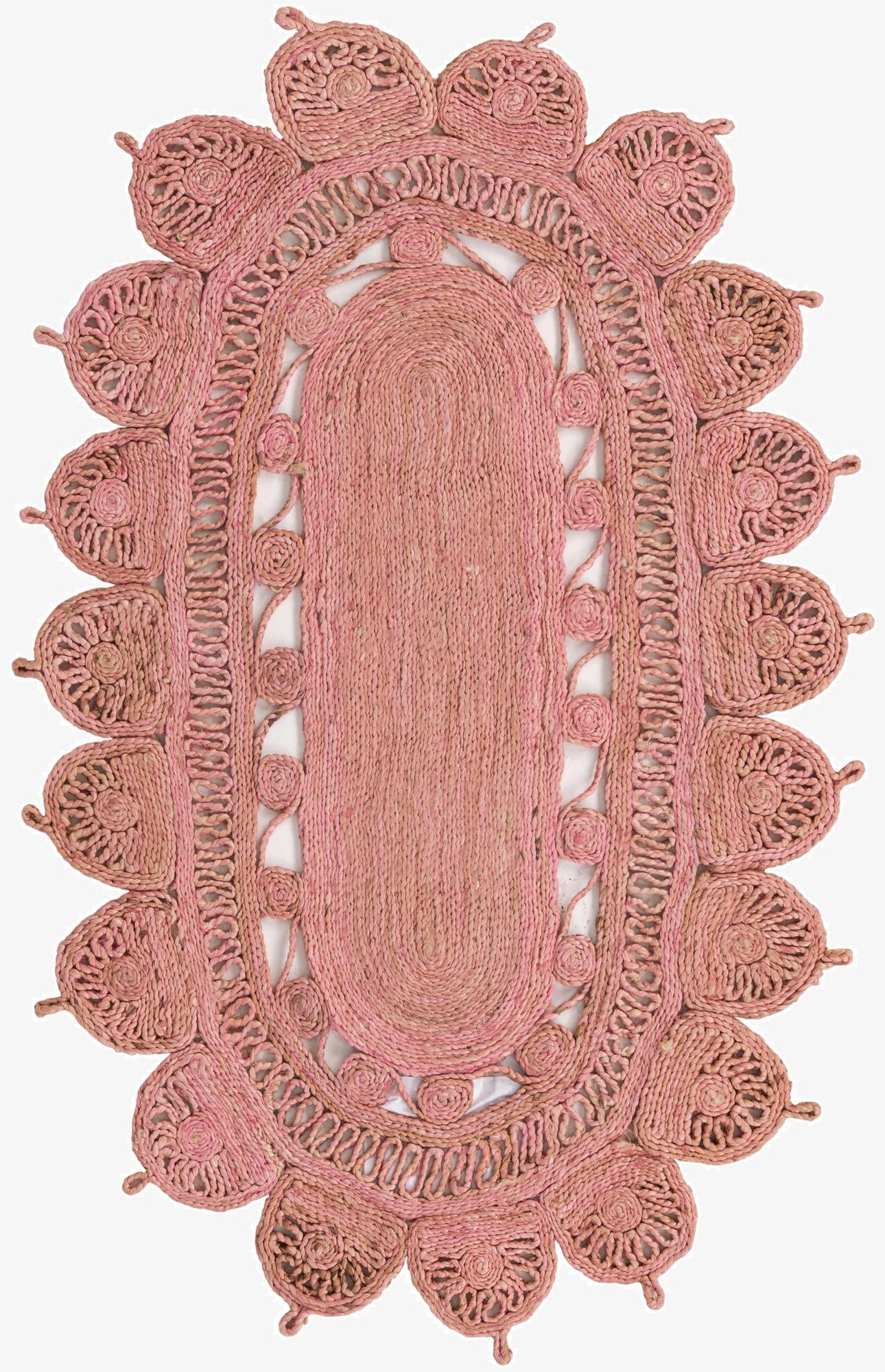 3' 1 x 5' 1  Hand Braided Jute Oval Rug