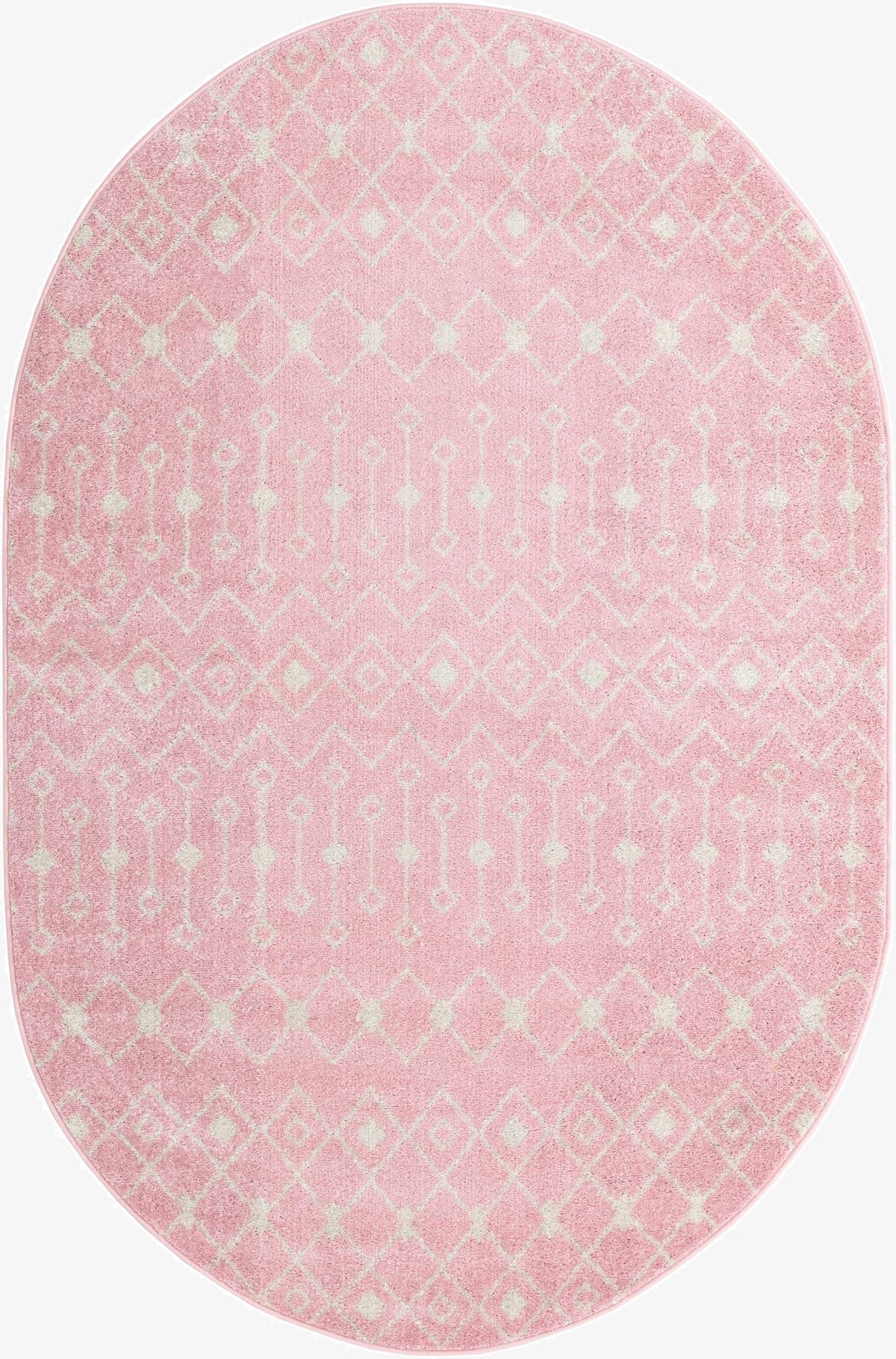 Primary image 5' 3 x 8' Moroccan Trellis Oval Rug