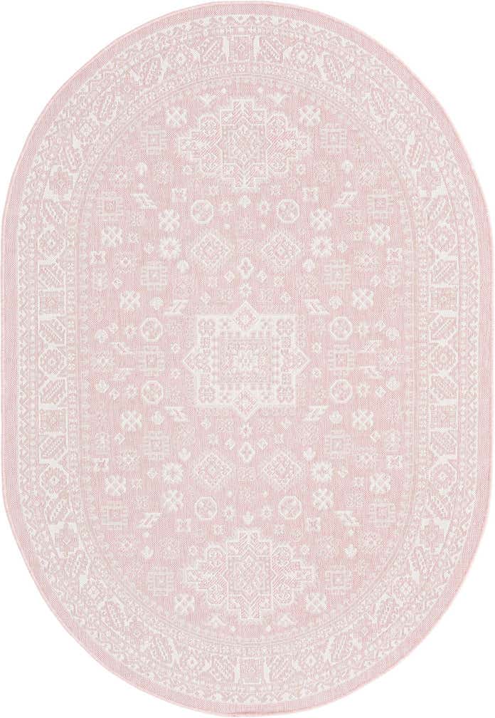 5' 3 x 8' Easy-Clean Aztec Indoor / Outdoor Oval Rug