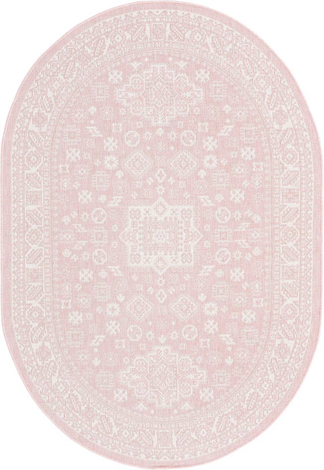 Detail image of 5' 3 x 8' Easy-Clean Aztec Indoor / Outdoor Oval Rug