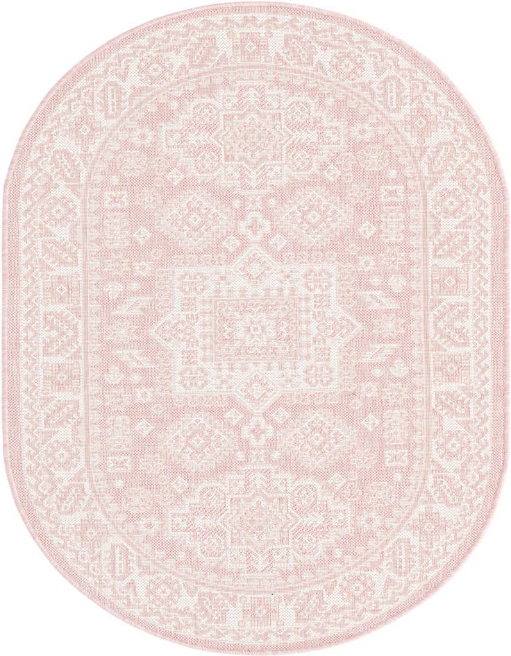 Detail image of 3' x 5' 3 Easy-Clean Aztec Indoor / Outdoor Oval Rug
