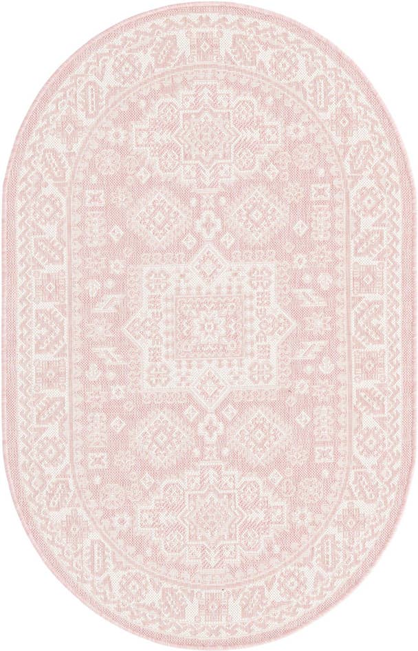 Detail image of 3' x 5' 3 Easy-Clean Aztec Indoor / Outdoor Oval Rug