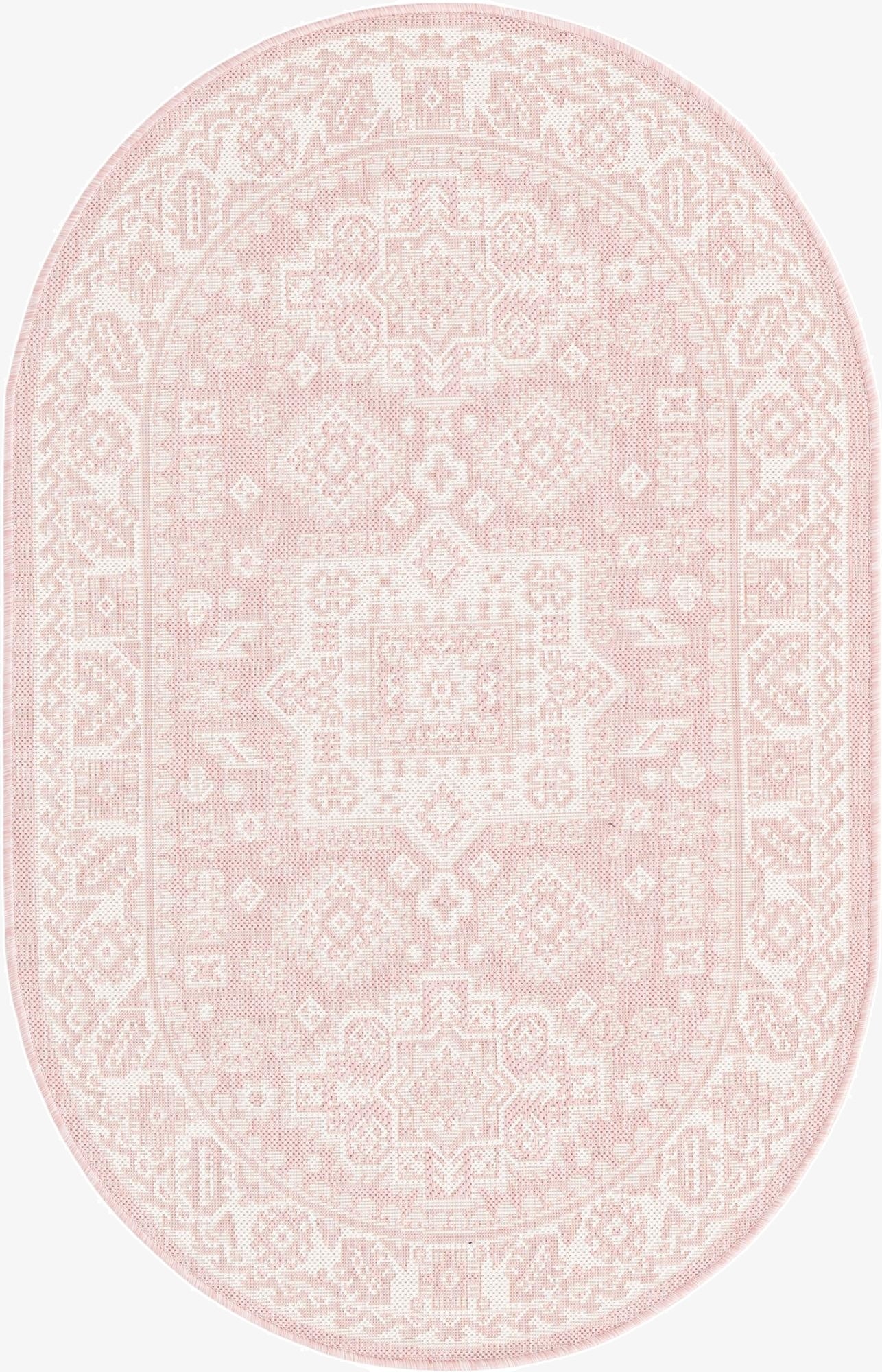 Primary image 3' x 5' 3  Washable Aztec Indoor / Outdoor Oval Rug