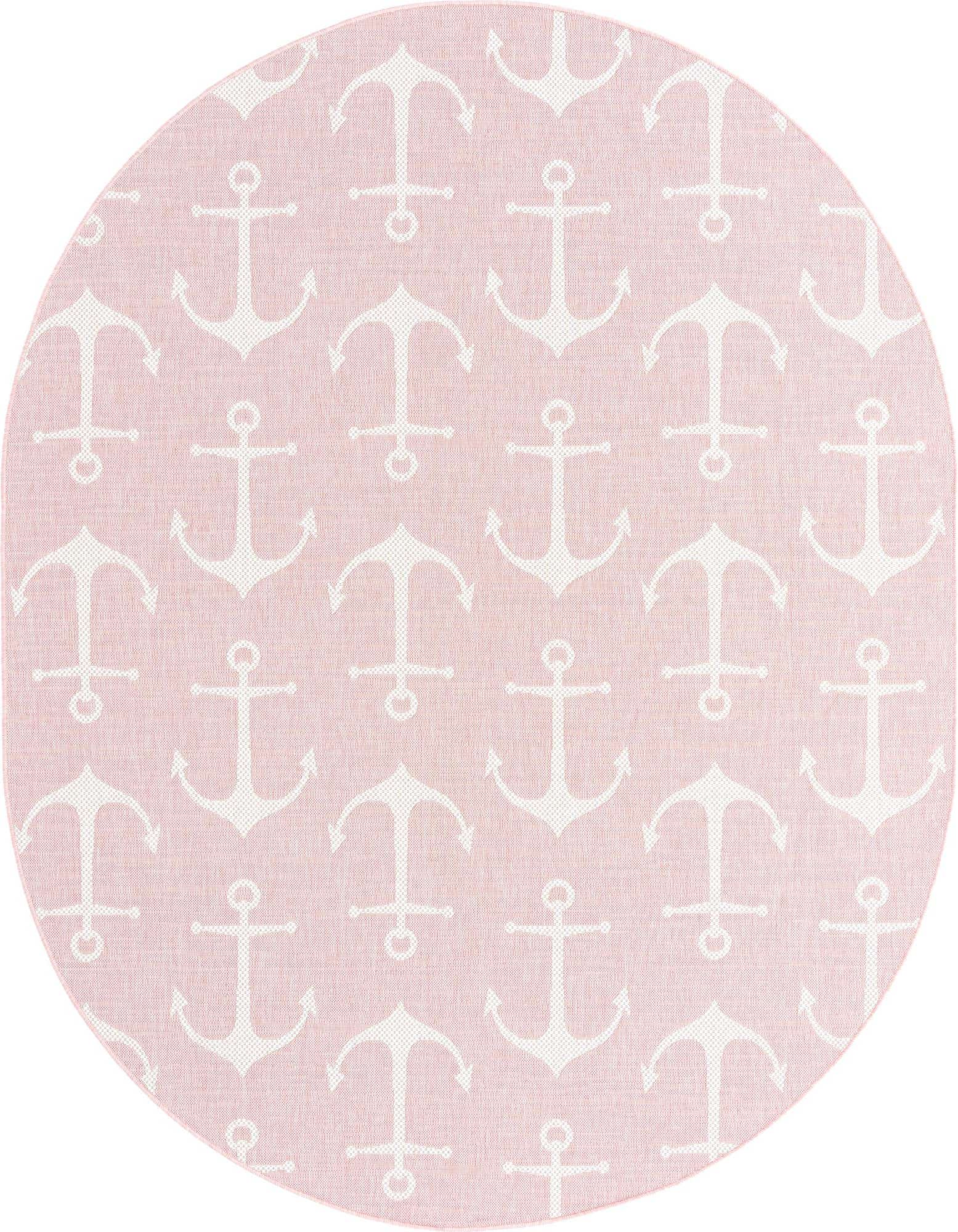 7' 10 x 10' Easy-Clean Coastal Indoor / Outdoor Oval Rug