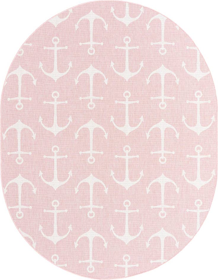 Detail image of 7' 10 x 10' Easy-Clean Coastal Indoor / Outdoor Oval Rug