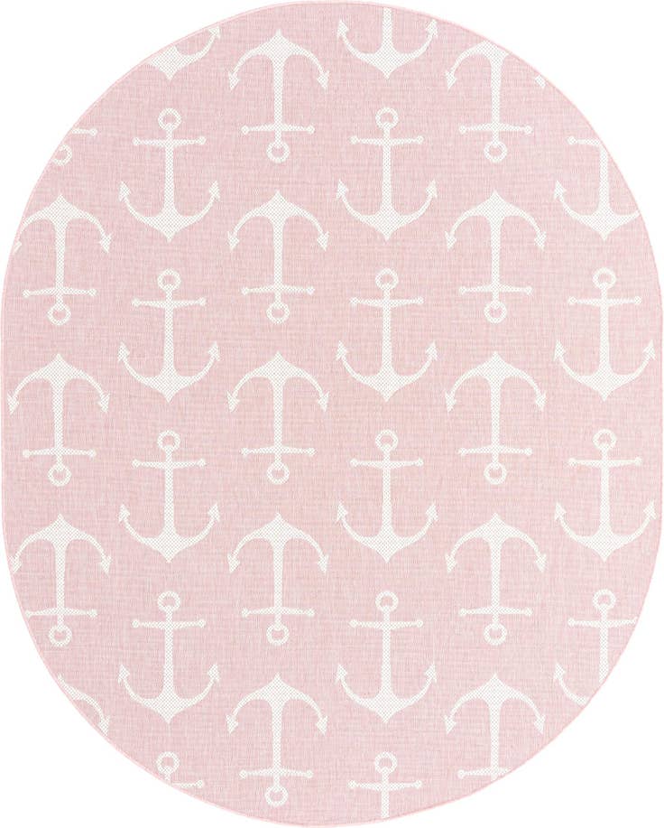 Detail image of 7' 10 x 10' Easy-Clean Coastal Indoor / Outdoor Oval Rug