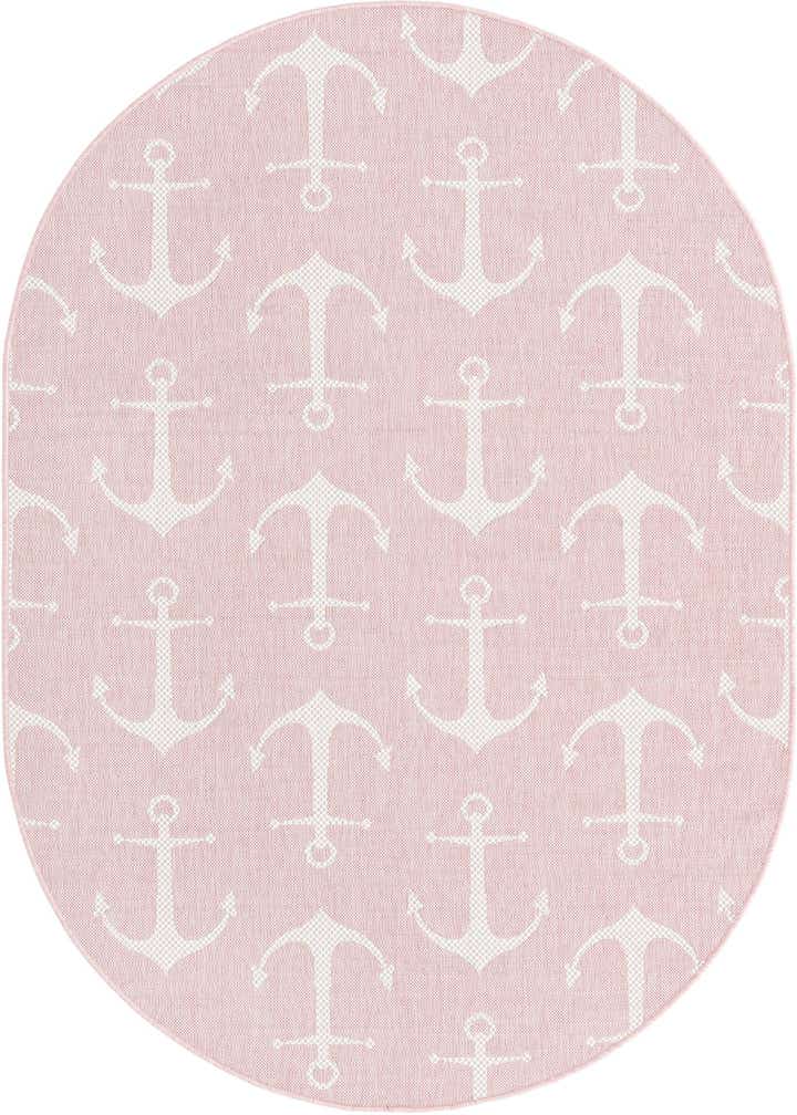 5' 3 x 8' Easy-Clean Coastal Indoor / Outdoor Oval Rug