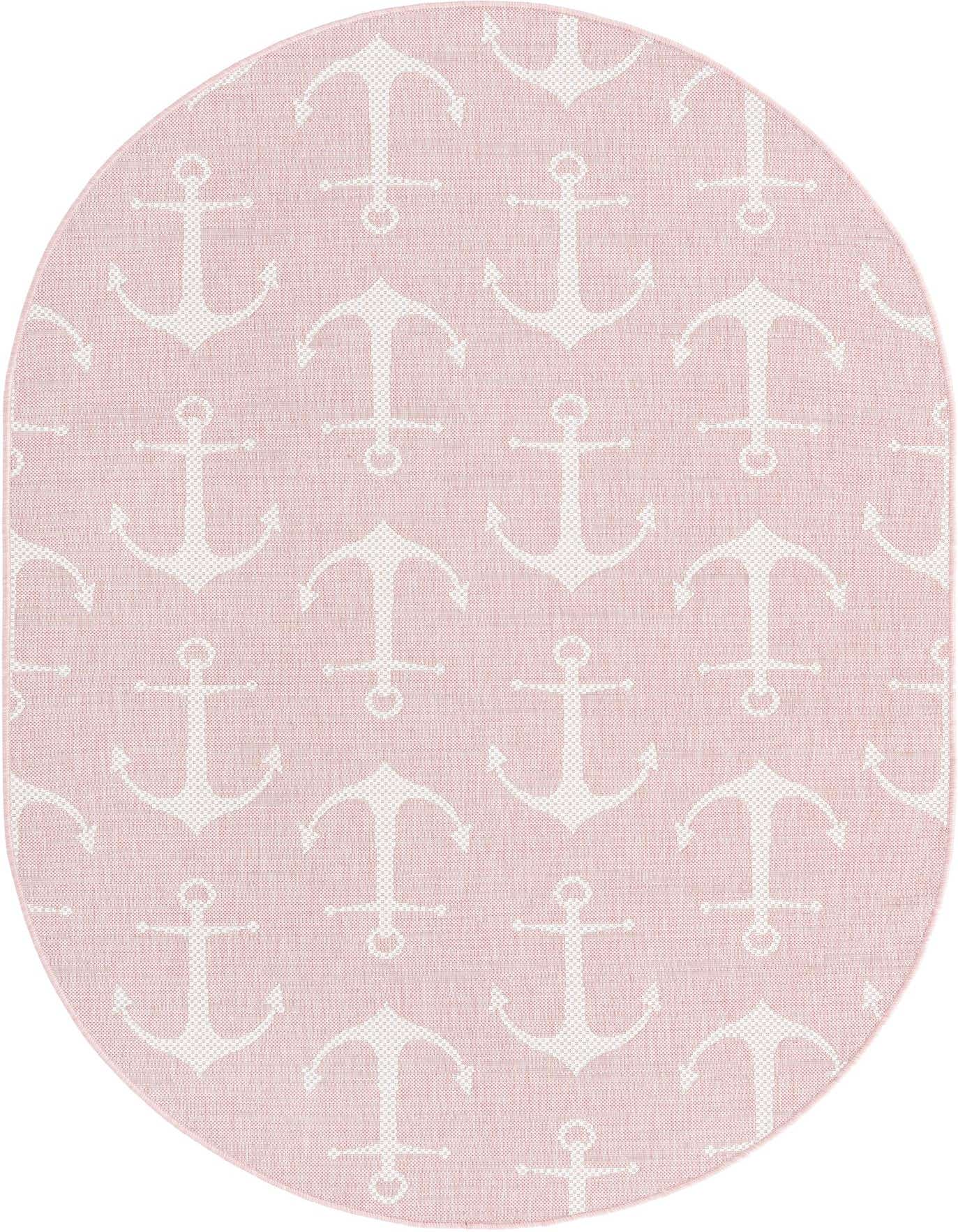 5' 3 x 8' Easy-Clean Coastal Indoor / Outdoor Oval Rug