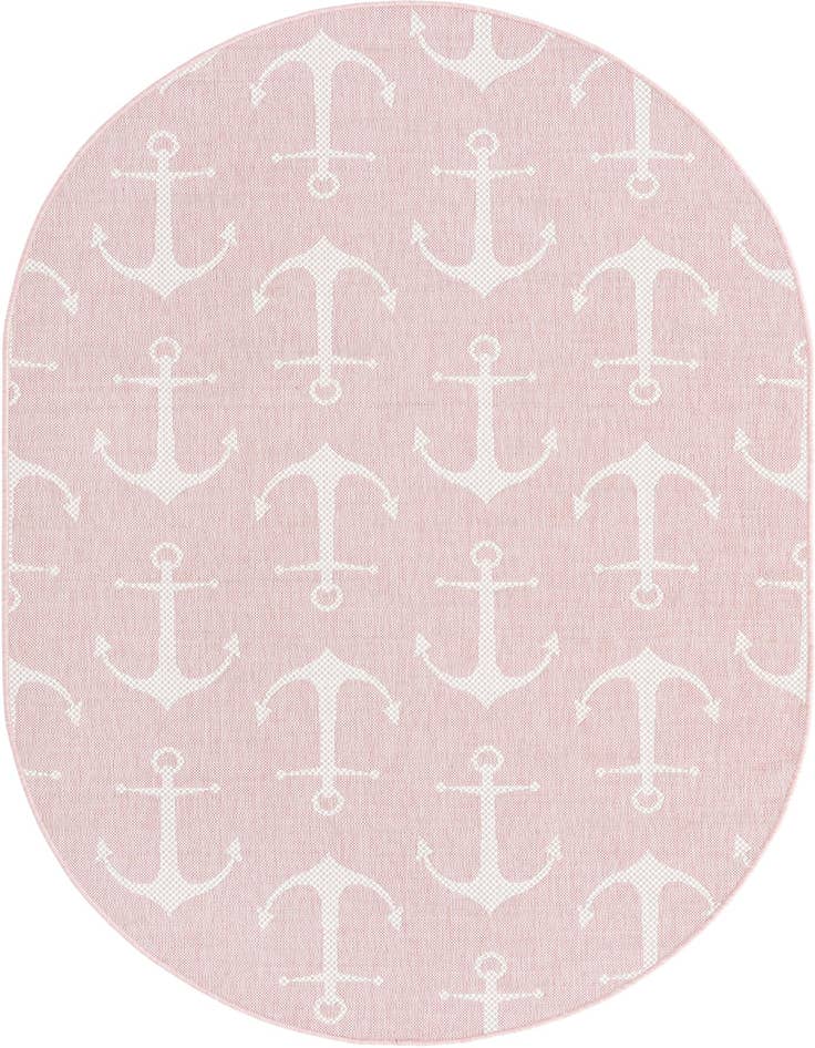 Detail image of 5' 3 x 8' Easy-Clean Coastal Indoor / Outdoor Oval Rug