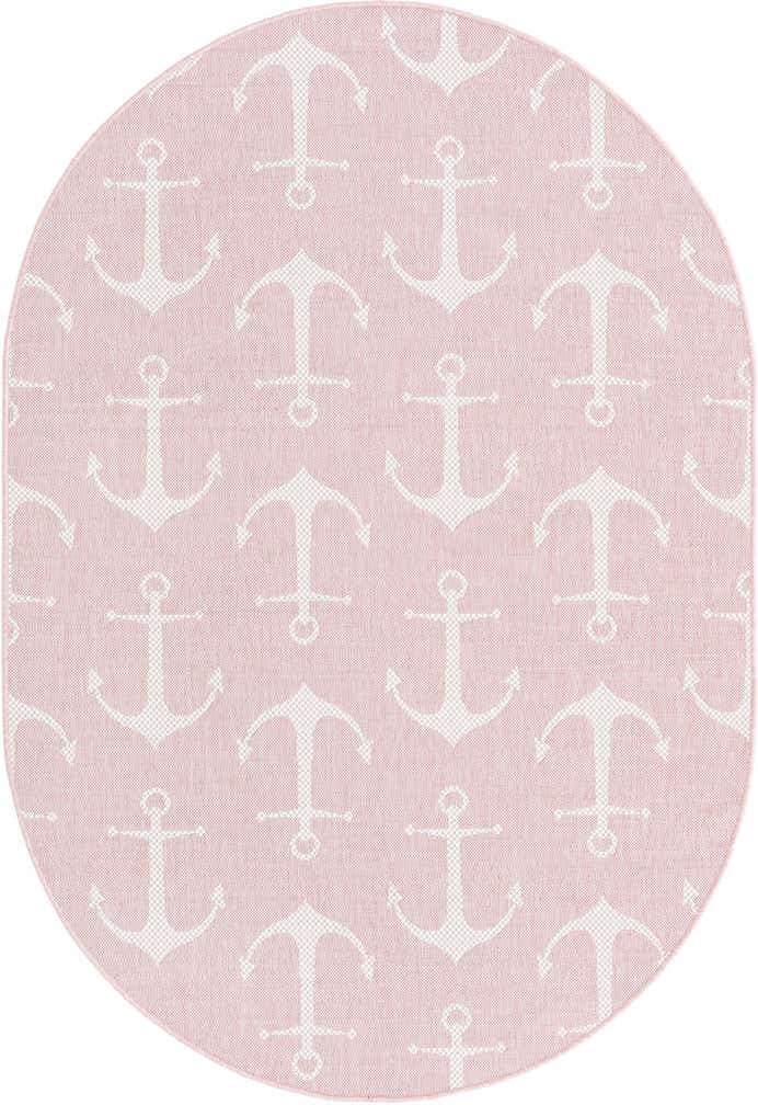 5' 3 x 8' Easy-Clean Coastal Indoor / Outdoor Oval Rug