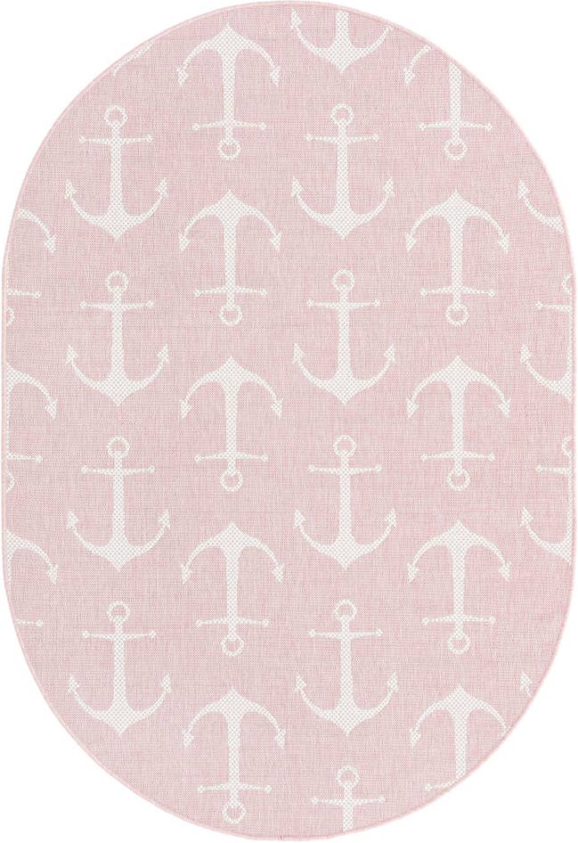 Detail image of 5' 3 x 8' Easy-Clean Coastal Indoor / Outdoor Oval Rug